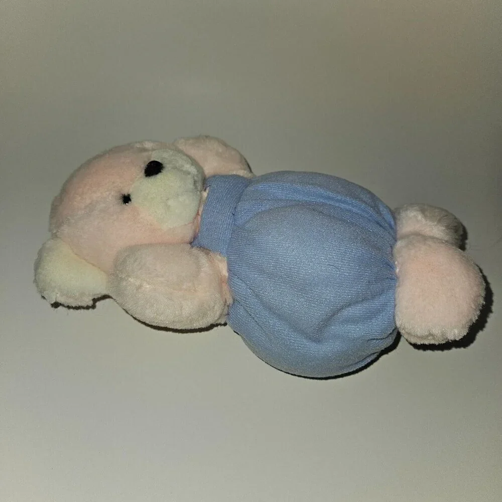 VTG America Wego Pink Teddy Bear Plush Blue Overalls 8